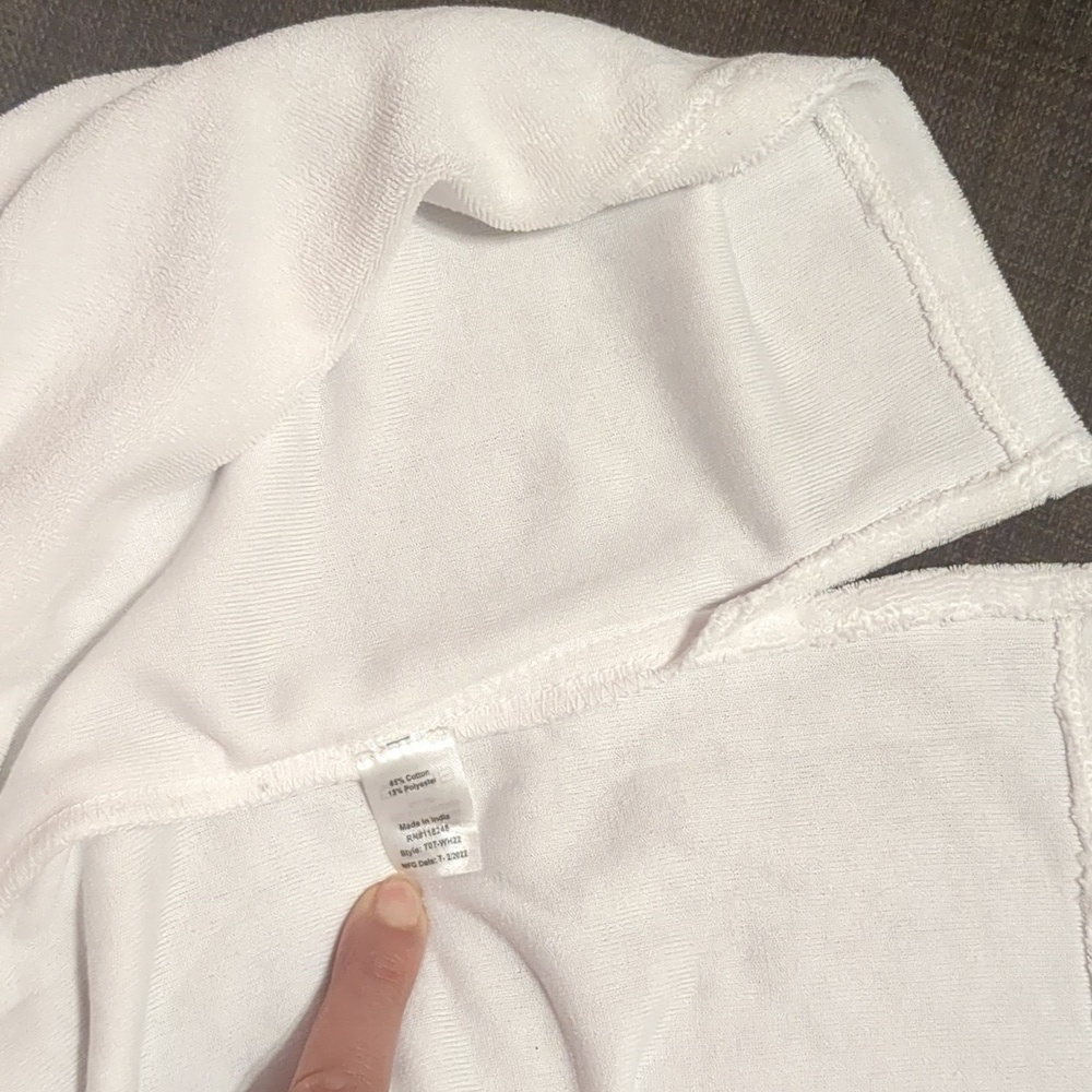 CABANA LIFE White/Mint Terry-Cover Up-Size M Essential-Short Sleeve UPF 50+ - Picture 8 of 8